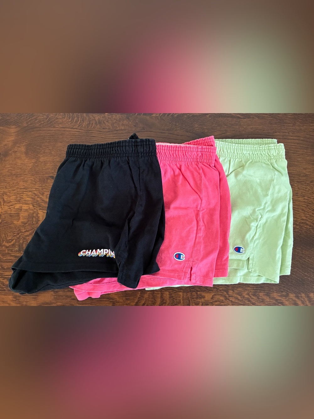 Champion ladies Shorts in Black, Coral, light green Set of 3